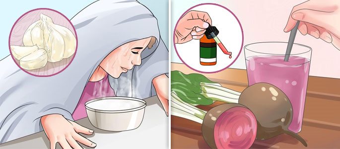 Ингаляция с чесноком и сок свёклы закапывать в нос
